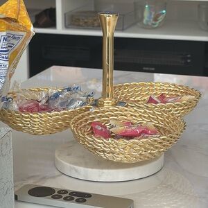 Three section gold tray